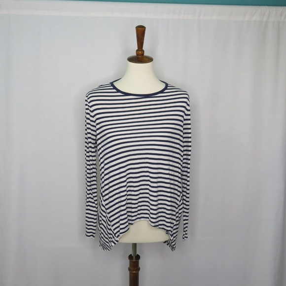 Banana Republic Tops - Banana Republic Blue White Stripe Long Sleeve Top